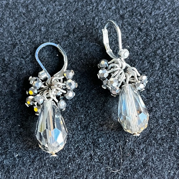 Vera Wang Jewelry - Simply Vera Vera Wang Silver Crystal Cluster Earrings